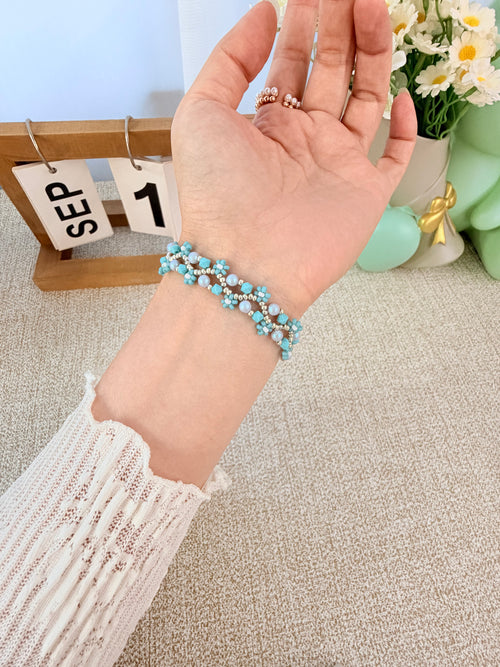 Azure Daisy Garden Bracelet