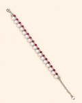 Ruby Pearl Line Bracelet