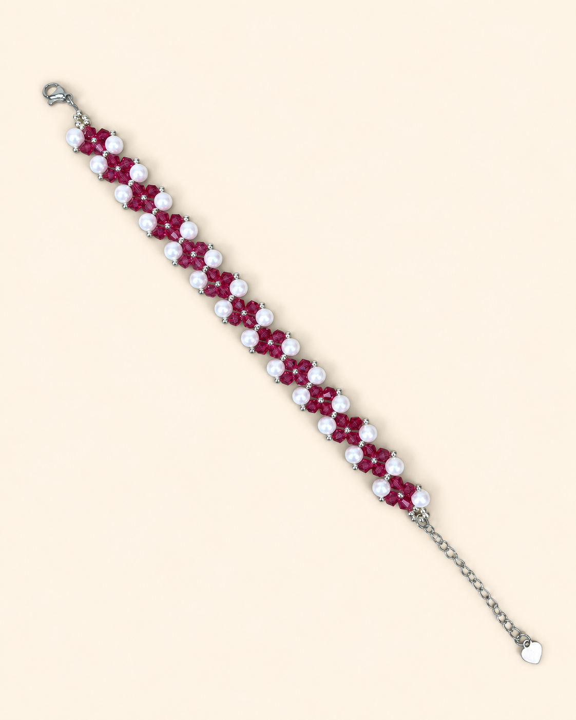Ruby Bloom Pearl Bracelet