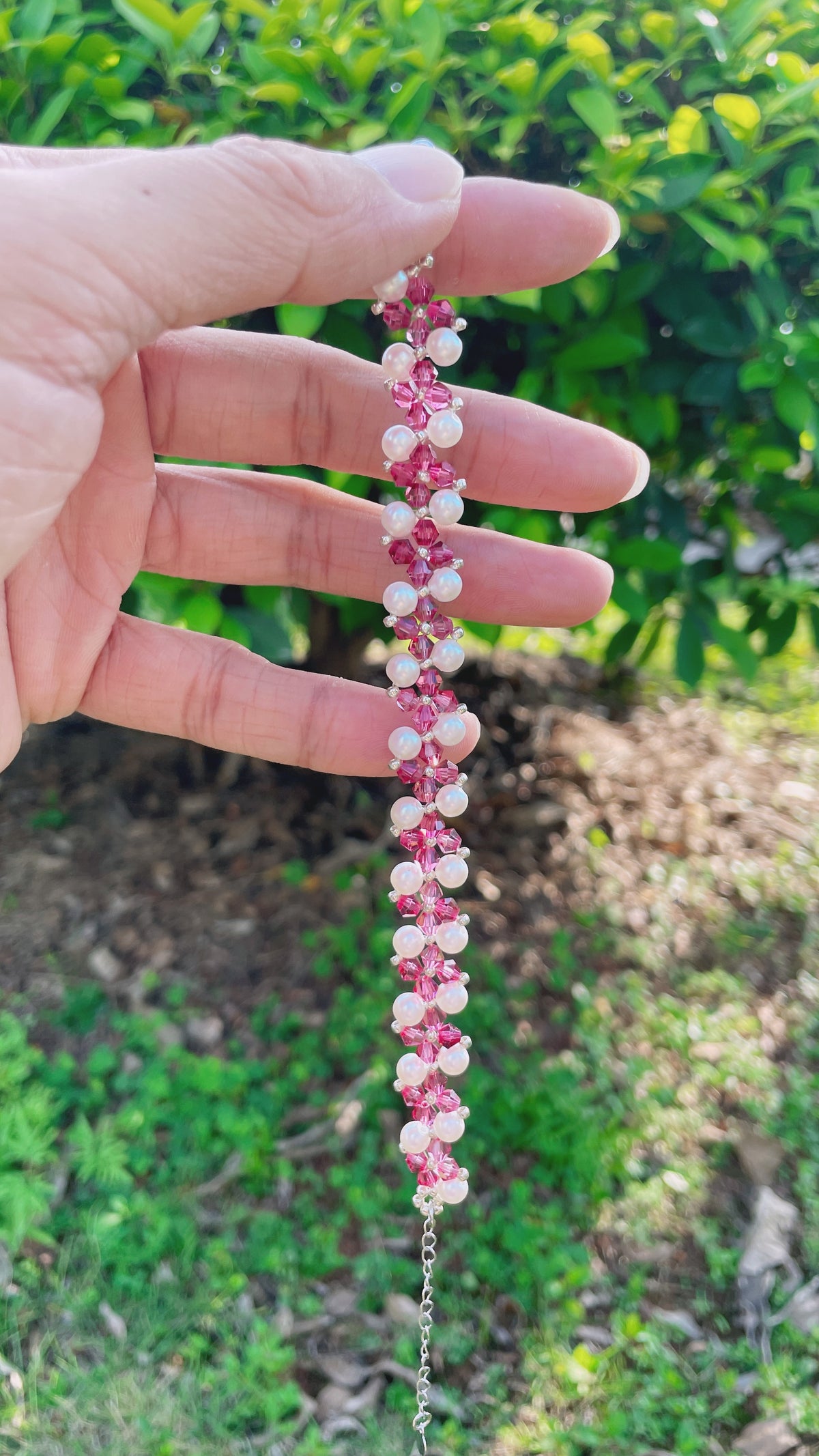 Ruby Bloom Pearl Bracelet