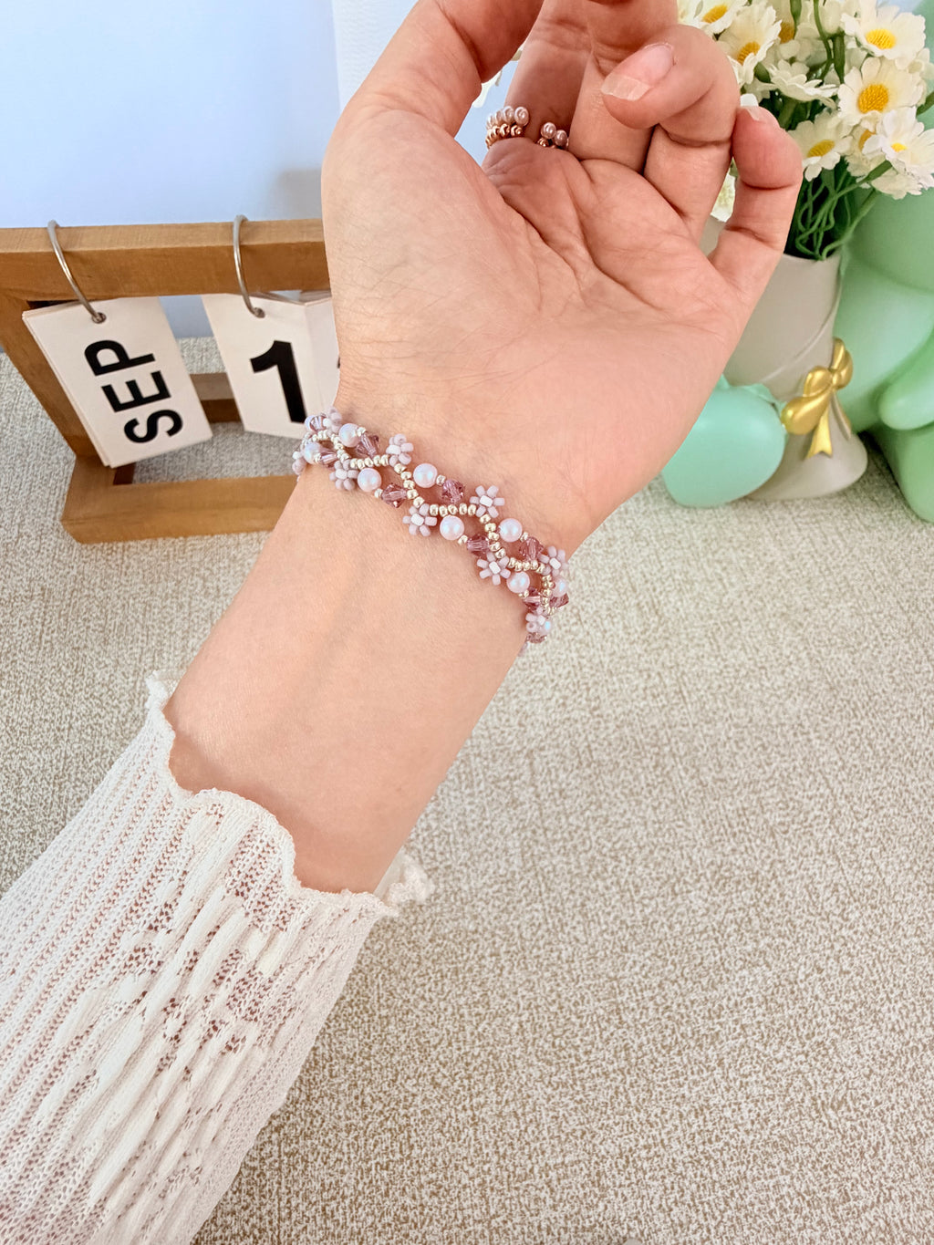 Blush Daisy Garden Bracelet